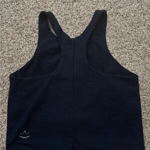 Beyond yoga navy blue Racerback Tank with Subtle Logo